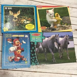 D Children’s Jigsaw Puzzles 100 piece Mickey Minnie horses‎ cat duck